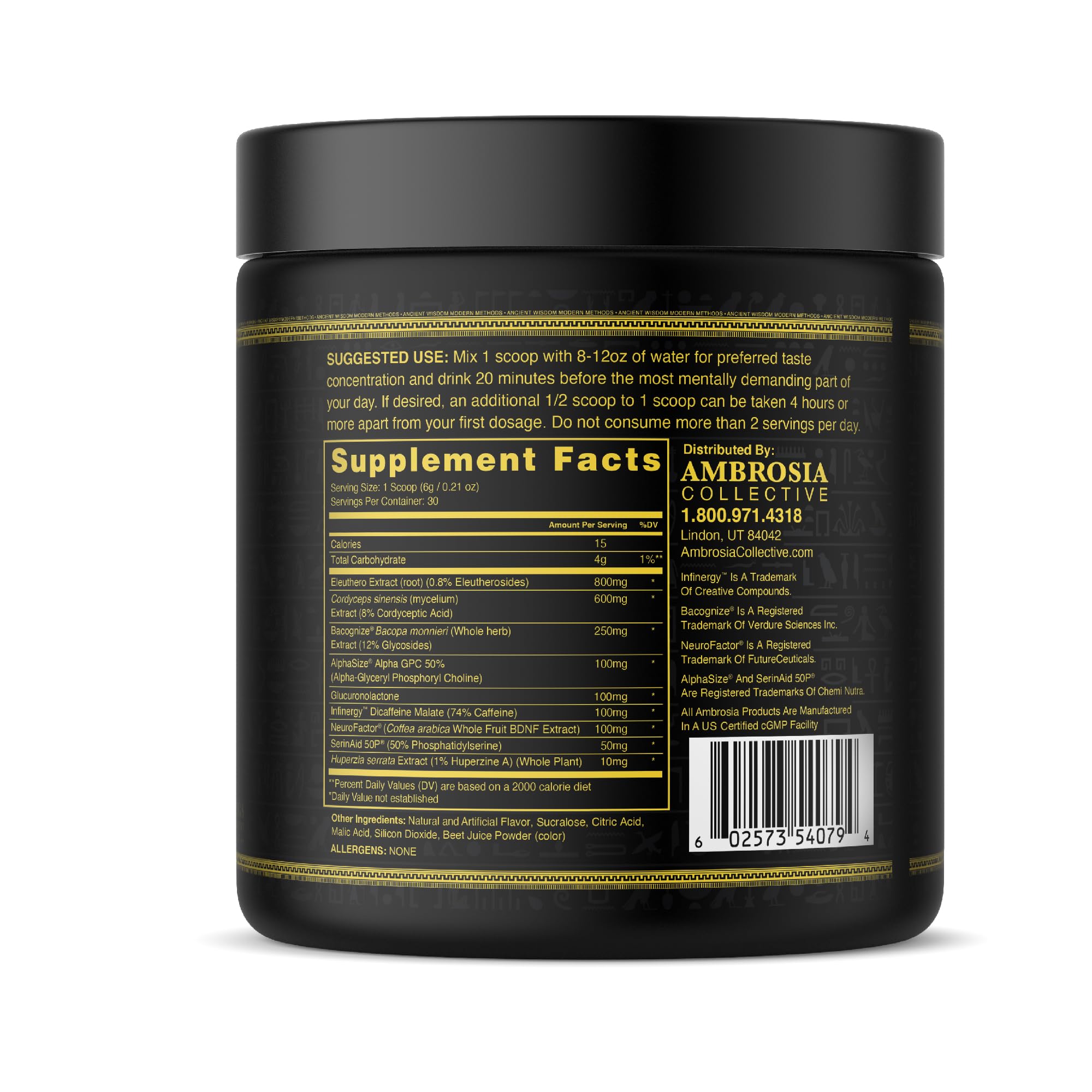 Ambrosia Mental Jewels Nootropic Brain Supplement Powder | Alpha GPC, Bacopa & Phosphatidylserine | Memory, Focus & Concentration Support | 30 Servings | Cherry Limeade Ambrosia buy australia supplements