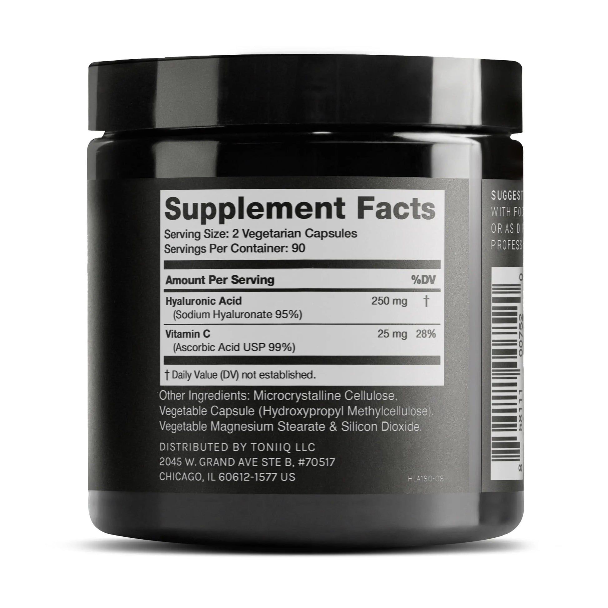 Toniiq Hyaluronic Acid Supplements – Lab Tested 95% Ultra High Purity – Fermented and Bioavailable with Vitamin C – Third Party Lab Tested – 180 Capsules Toniiq buy australia supplements