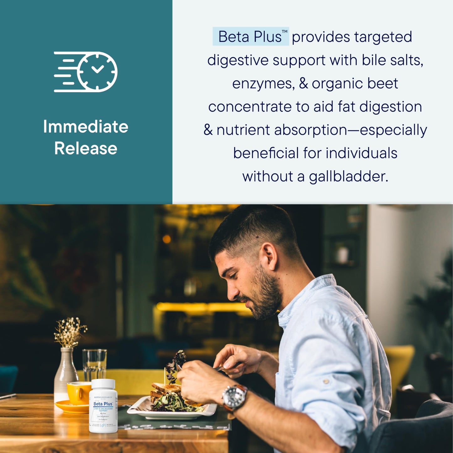 Biotics Research Beta-Plus™ Nutritional Ox Bile Salts Digestive Enzymes Supplement for Bile Production for No Gallbladder-Supports Overall Liver Function, BIOTICS RESEARCH
