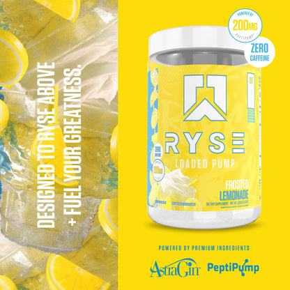 Ryse Loaded Pump Pre Workout Powder - Blue Razz Slush - No Caffeine Stimulant Free Formula for Pump, Power & Endurance - L-Citrulline, PeptiPump, Betaine Anhydrous, Taurine & AstraGin - 25 Servings