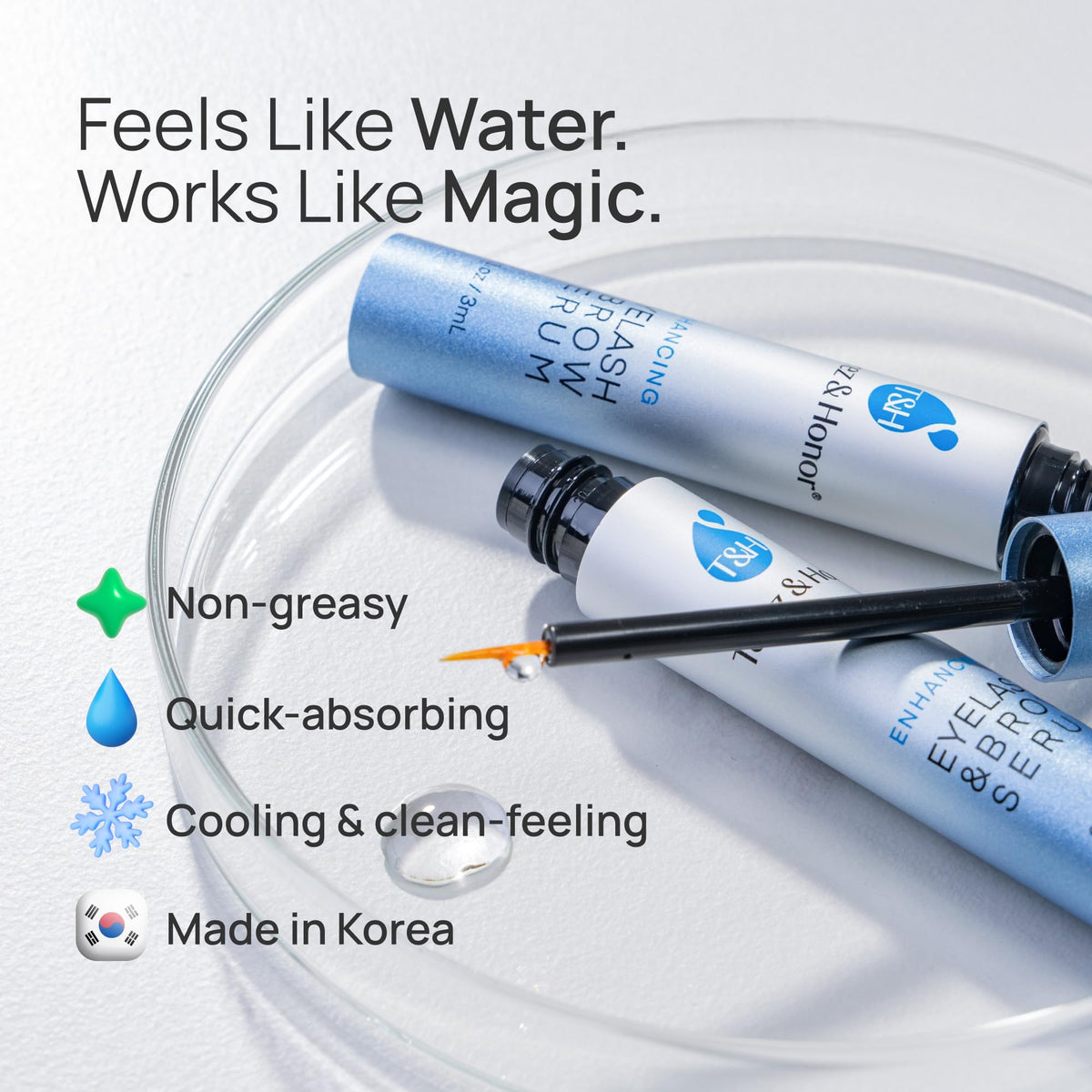 Advanced Eyelash Serum for Thicker, Longer Eyelashes and Eyebrows - Grow Luscious Lashes with Brow Enhancer (3mL) TEREZ & HONOR
