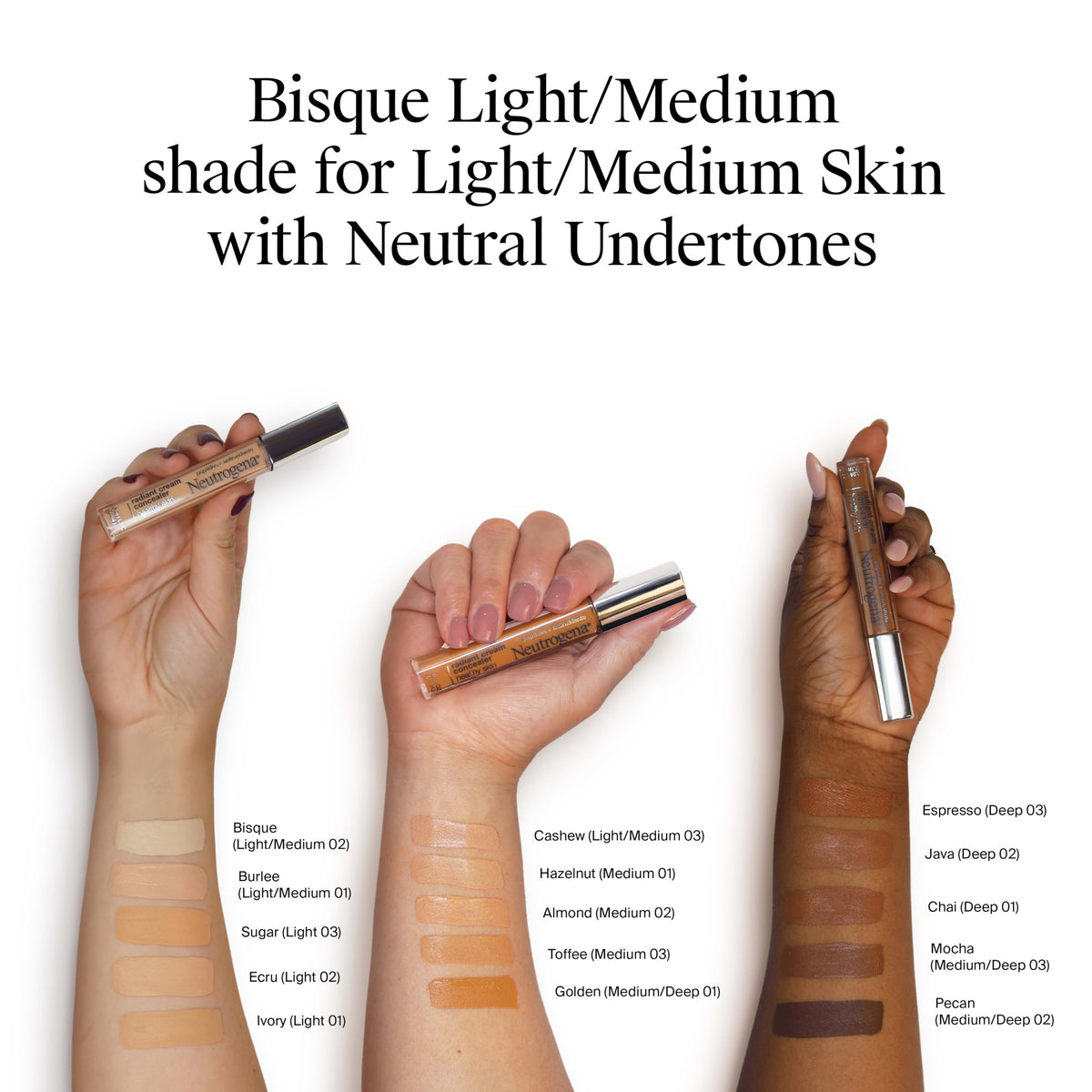 Neutrogena Healthy Skin Cream Concealer Bisque Light/Medium 02, 0.24 fl. oz Neutrogena