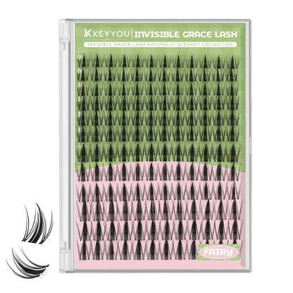 KEYYOU Fairy Lash Clusters Soft Invisible Band Manga Lashes D Curl 8-18MIX KEYYOU