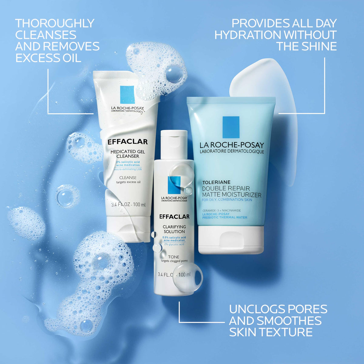 La Roche-Posay Effaclar Daily Acne Kit with Cleanser, Toner & Moisturizer La Roche-Posay