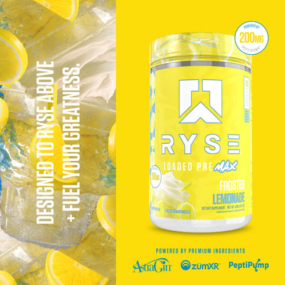 Ryse Loaded Pre Max Pre Workout Powder - Orange Cream - 300mg Dual-Phase Caffeine for Sustained Energy for Men & Women - L-Citrulline, PeptiPump & Alpha-GPC for Power, Pumps & Focus - 25 Servings