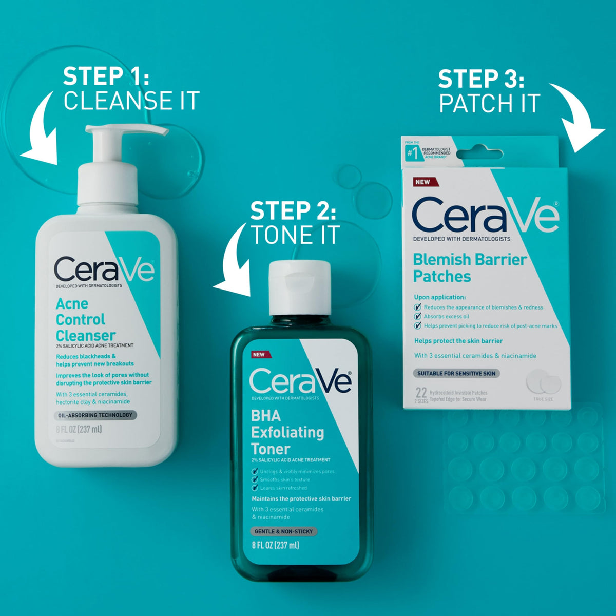 CeraVe Hydrocolloid Pimple Patches with Niacinamide, Ultra-Thin, 22ct CeraVe
