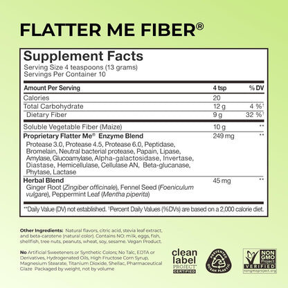 HUM Flatter Me Extra Strength Digestive Enzymes Flatter Me Fiber Supplement