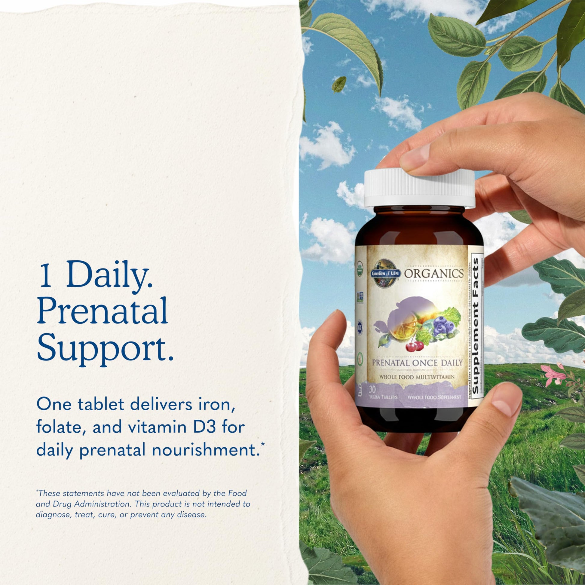 Garden of Life Prenatal Vitamins for Women, Organics Folate for Energy & Healthy Fetal Development, Non-constipating Iron, Vitamin C, B6, B12, D3, Non-GMO, Gluten-Free, Vegan, 90 Day Supply Gsupps Australia