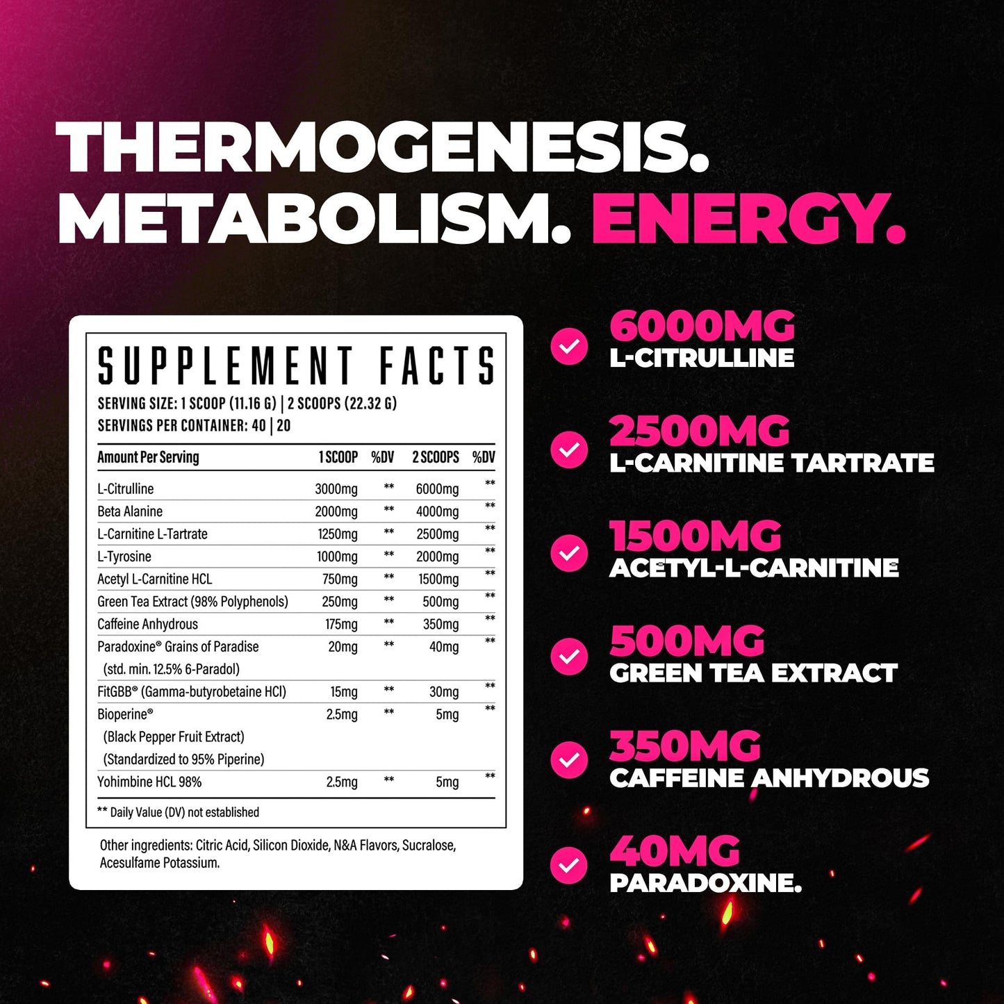 Wrecked Inferno - Thermogenic Pre Workout For Men & Women, Increase Energy, Boost Thermogenesis & Metabolism, Enhance Exercise Performance - Contains L-Citrulline, L-Carnitine, Beta-Alanine & More
