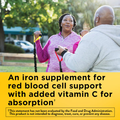 Nature Made Iron 18 mg per serving Gummies with Vitamin C, Iron Supplement for Red Blood Cell Support, 60 Gummies, 30 Day Supply Nature Made