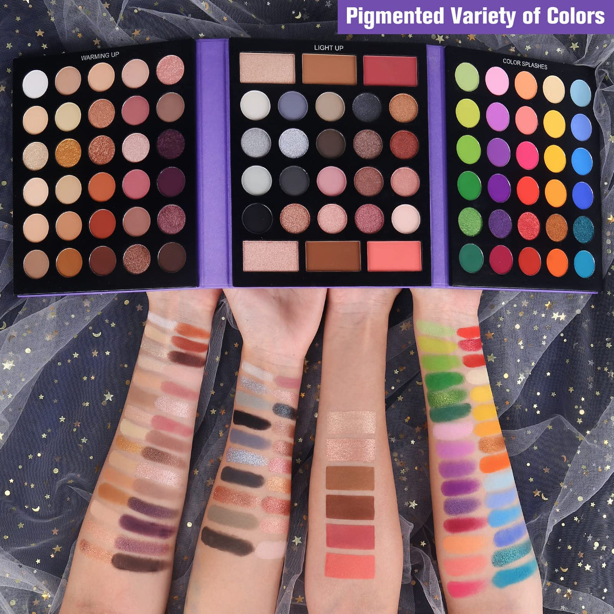UCANBE Eyeshadow Palette with 15Pcs Brushes Makeup Set, Pigmented 86 Colors Make Up Sets Valentine's Day Gift, Matte Shimmer Glitter Eye Shadow Pallet Highlighter Contour Blush Powder Brush Beauty Kit UCANBE