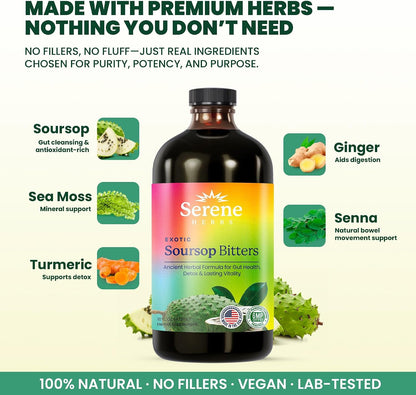 Serene Herbs Complete Detox & Energy Stack – Soursop Bitters + Soursop Capsules Combo