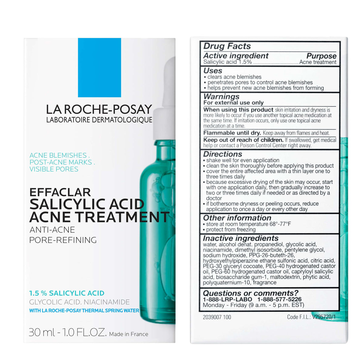 La Roche-Posay Effaclar Salicylic Acid Acne Treatment Pore Minimizer 1oz La Roche-Posay