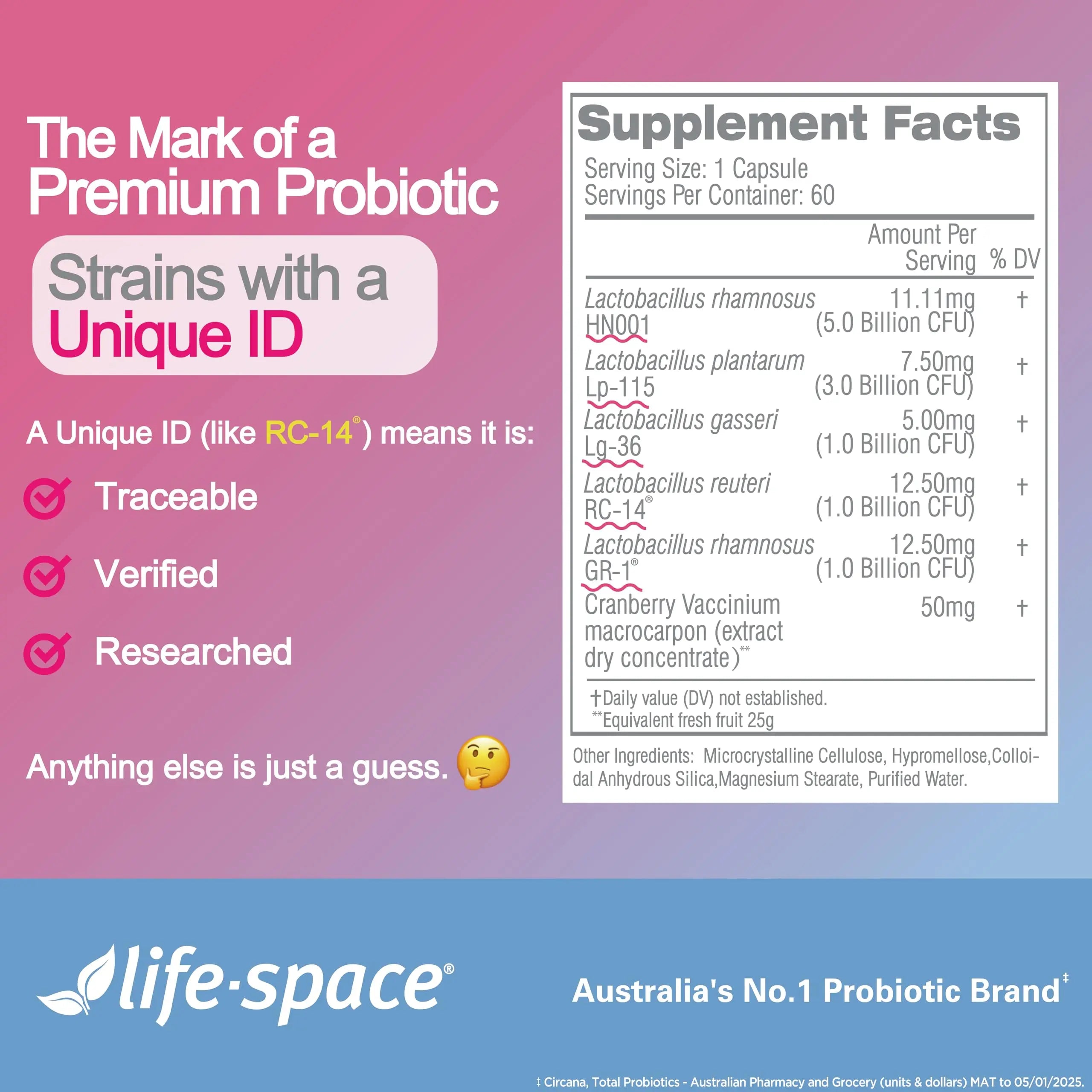 Life-Space Urogen Probiotics for Women, Probiotics+Cranberry, 2 Month Serving, Women's Probiotic for PH Balance, Urinary Tract, Digestive & Immune Health, Lactobacillus reuteri, Non-GMO, 60 Ct Life-Space buy australia supplements