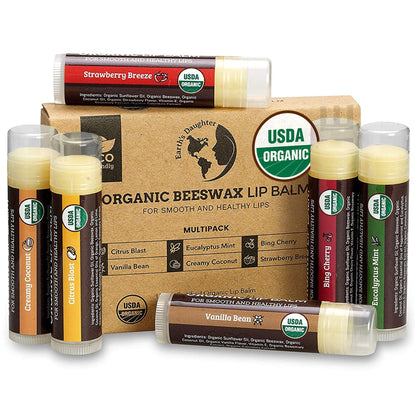 Earth's Daughter Organic Lip Balm - Moisturizing 6-Pack Earth's Daughter
