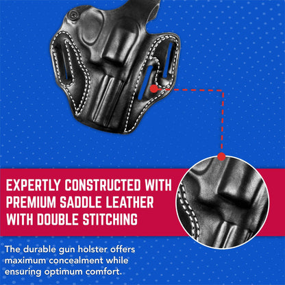 DeSantis Thumb Break Scabbard - OWB Gun Holster for Men and Women, Leather Belt Slide Holster for Pistols, Exact Molding, Secure and Highly Concealable OWB Carry Gsupps Australia