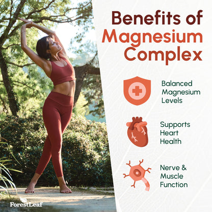 Magnesium Glycinate 500mg Complex - Magnesium Supplement Capsules for Sleep and Calmness - Non-GMO, 3rd Party Tested ForestLeaf