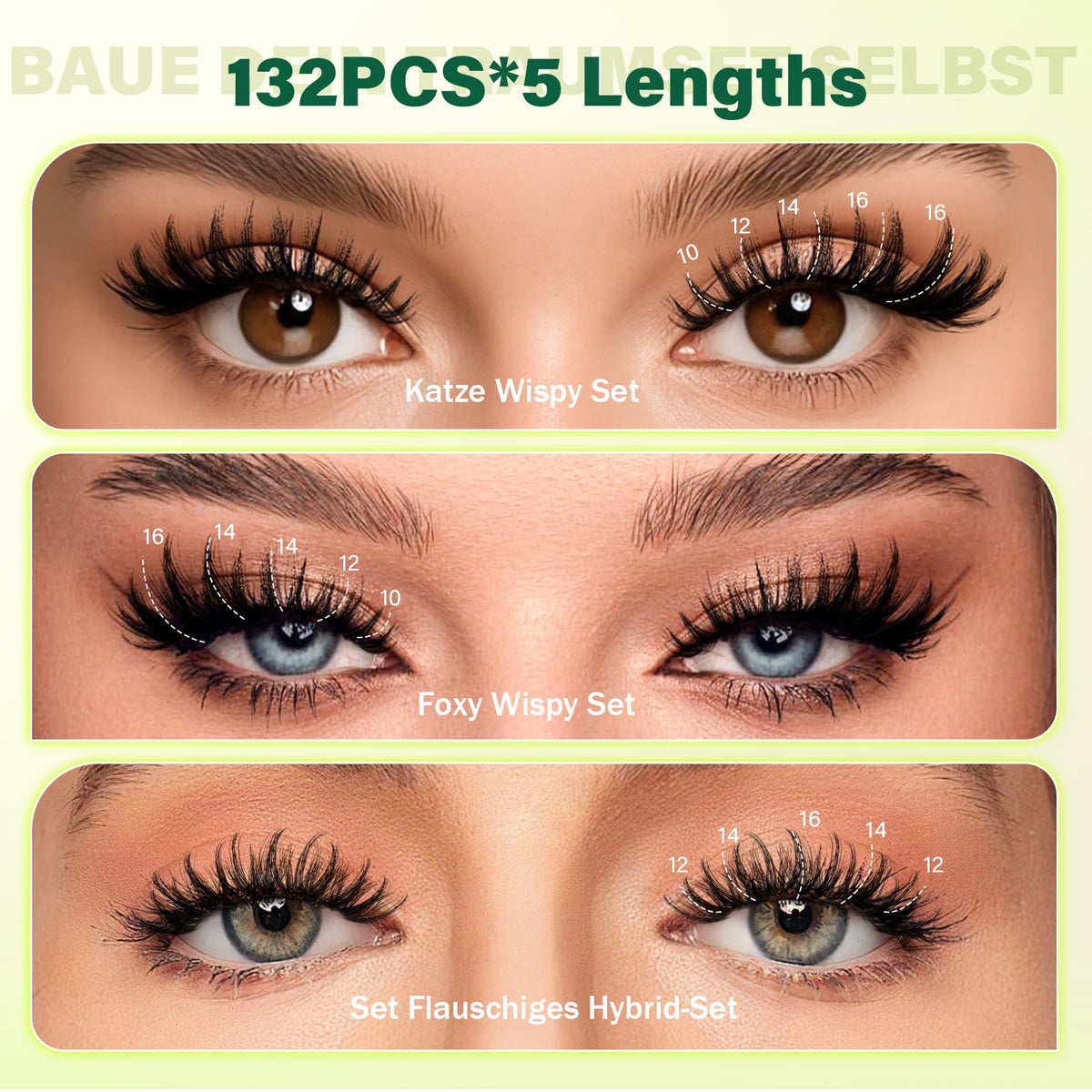 KEYYOU Flora Lash Clusters Kit Flaunt D Curl Natural Lashes 132pcs Lash Extension Kit 8-18mix Lash Clusters Fluffy Lashes with Ultra-Thin Soft Band with Remover Waterproof Bond and Seal(F01 Kit) KEYYOU