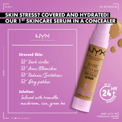 NYX PROFESSIONAL MAKEUP Bare With Me Concealer Serum, Concealer Makeup For Up To 24Hr Hydration - Light NYX PROFESSIONAL MAKEUP