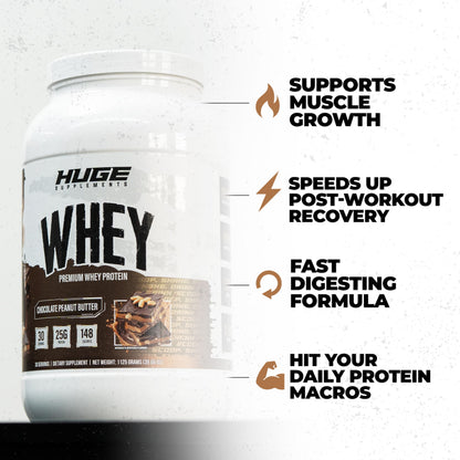 Huge Whey, Protein Powder for Muscle Gain, 25g Protein, 12g EAAs, Supports Muscle Growth, Performance & Recovery (Chocolate Brownie, 30 Servings)
