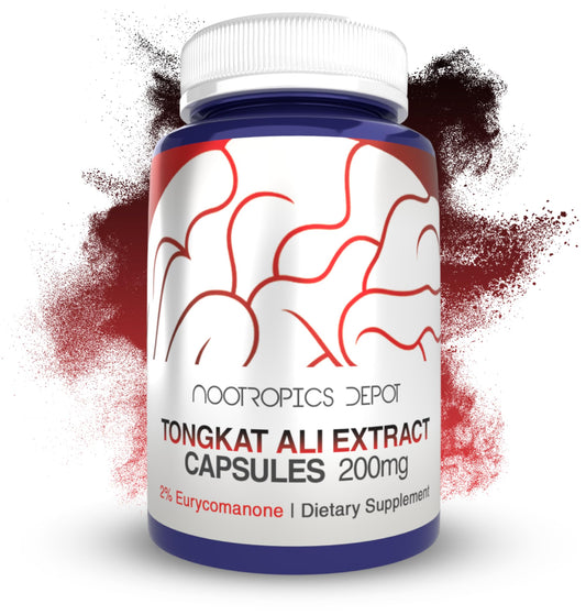 Nootropics Depot Tongkat Ali Extract Capsules | 200mg | 60 Count | 2% Eurycomanone By HPTLC | Eurycoma longifolia Root Extract