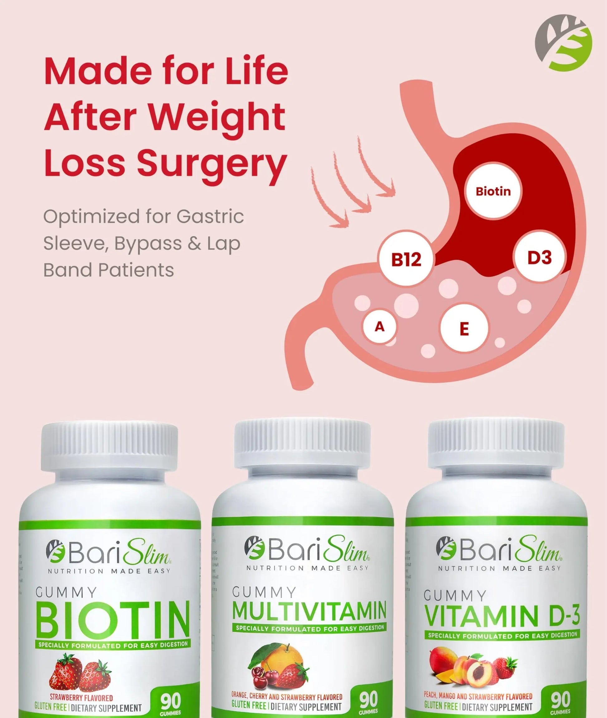 BariSlim Bariatric Multivitamin Gummies - Specially Formulated Gummy Vitamin for Patients After Weight Loss Surgery BariSlim buy australia supplements