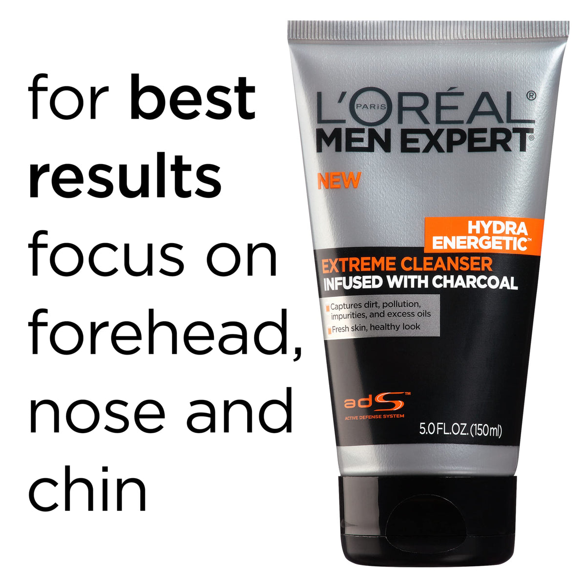 L'Oreal Paris Men Expert Hydra Energetic Daily Facial Cleanser with Charcoal, 2 ct. L'Oreal Paris