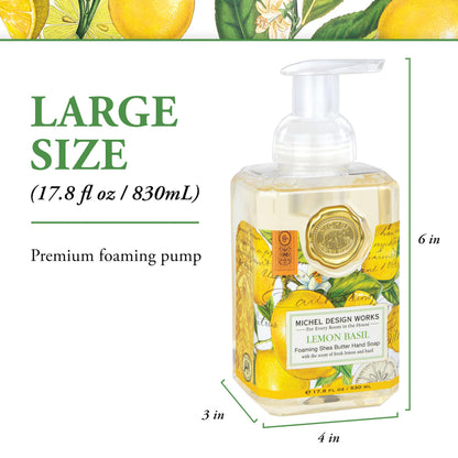 Michel Design Works Foaming Hand Soap, Lemon Basil, 1-Pack, 17.8 Fl oz Each Michel Design Works