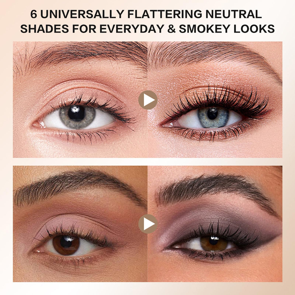 MOOMARTO 6 Matte Neutral Mini Eyeshadow Palette with Brush - Ultra Blendable Cool-Tone Nude Smokey Eye Shadow Palette, Long-lasting Wear Smooth Texture MOOMARTO