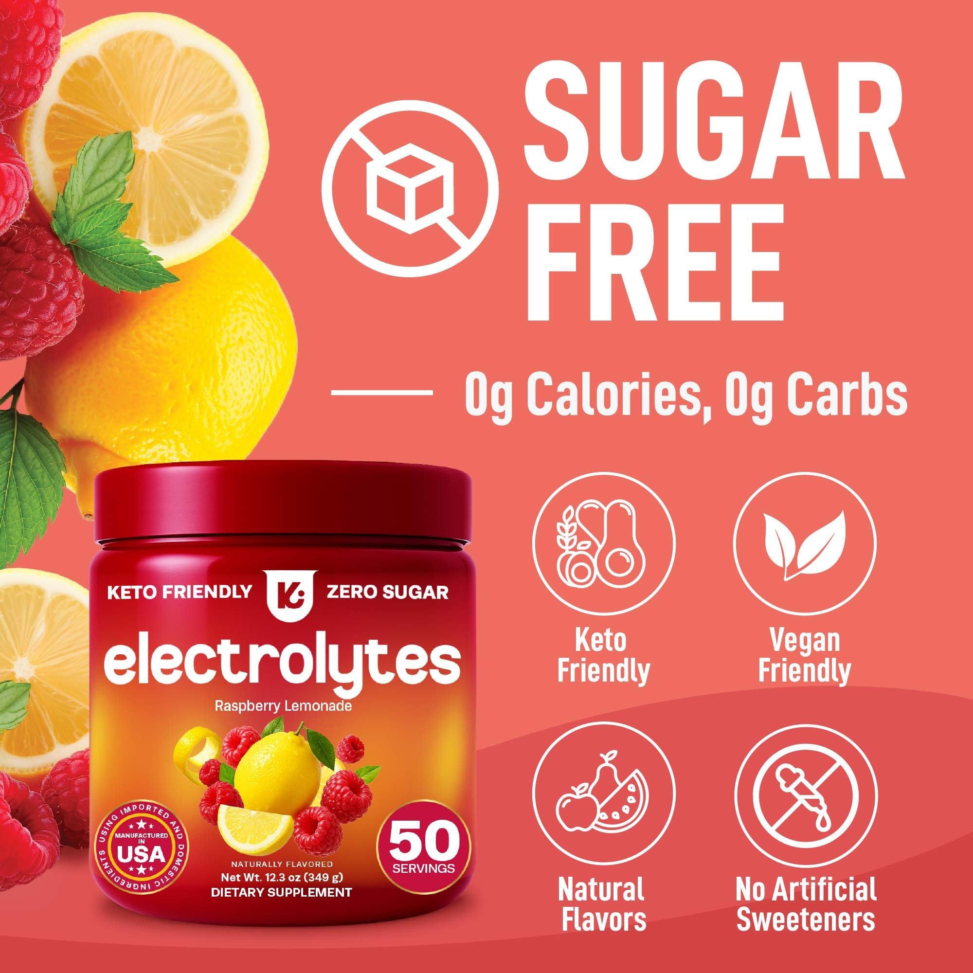 Keppi Electrolytes Powder – Raspberry Lemonade Flavor 50 Servings – No Sugar Hydration Supplement with Magnesium, Potassium, Sodium – Keto, Vegan Keppi buy australia supplements