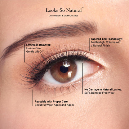 Kiss Looks So Natural, False Eyelashes, 'Shy', 12mm, Includes 5 Pairs Of Lashes, Easy to Apply, Reusable Lash Clusters KISS