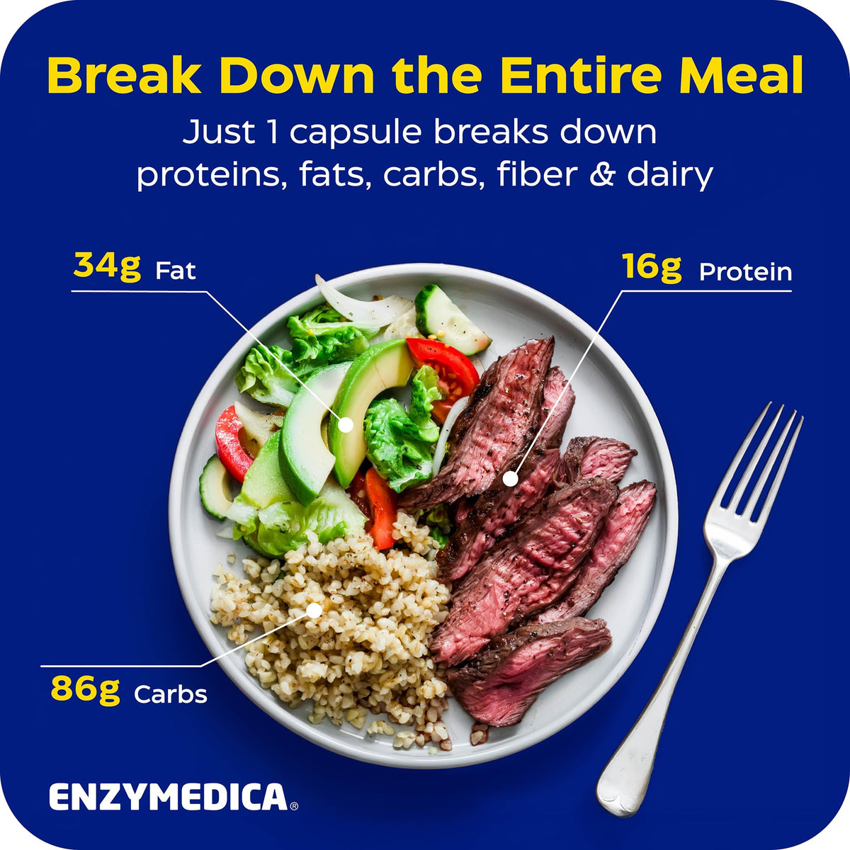 Enzymedica Digest Gold + Probiotics - Digestive Enzyme Supplement for Women & Men, Enzyme and Probiotic Capsules for Digestion, Gut Health Support, Enzymedica