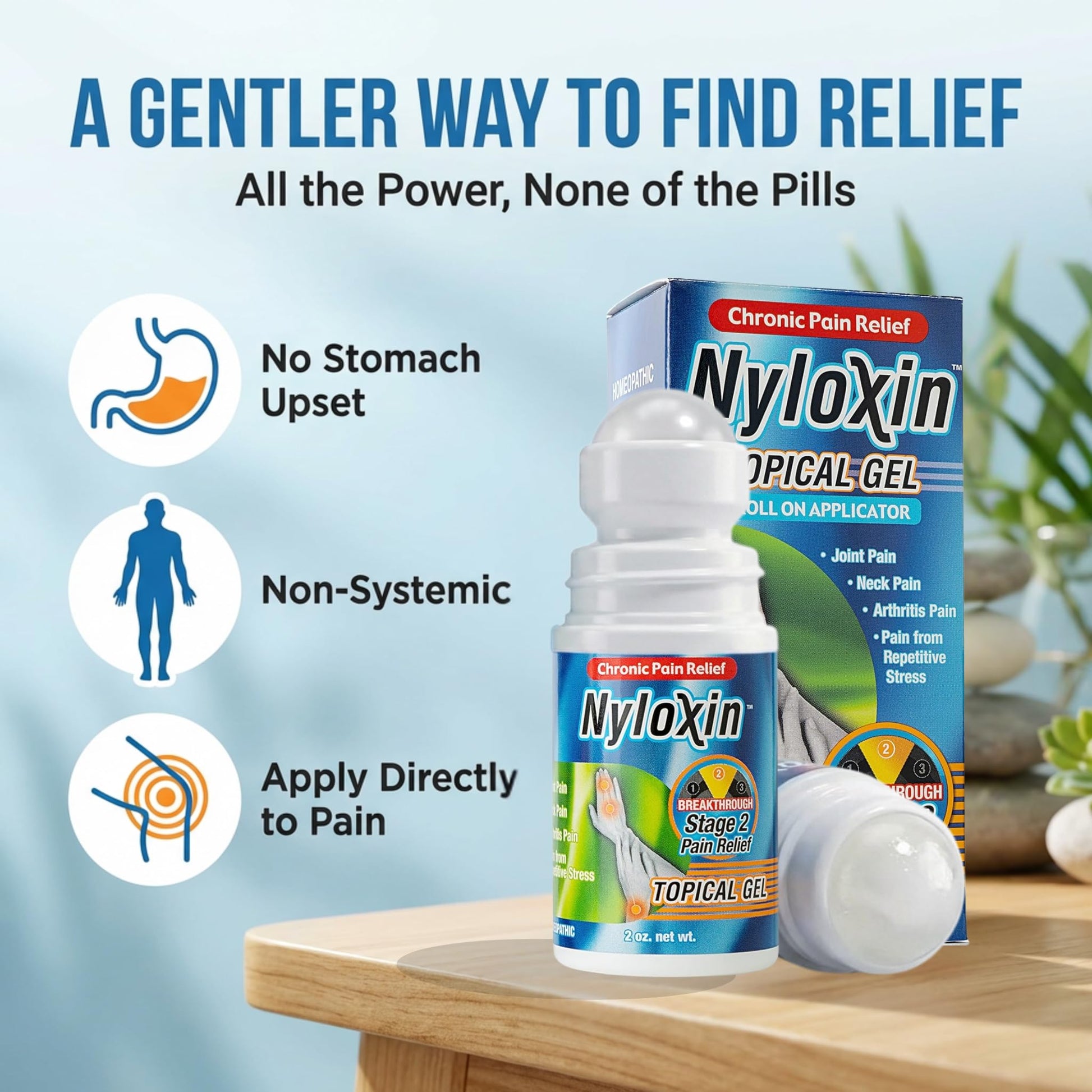 Nyloxin Roll-On Arthritis Pain Relief Gel, Back Pain Relief, Neuropathy Pain Relief, Nerve Pain Relief, Knee Pain Relief, Foot Pain Relief, Muscle Pain Relief, Shoulder Pain, Joint Pain (2 oz) Nyloxin buy australia supplements