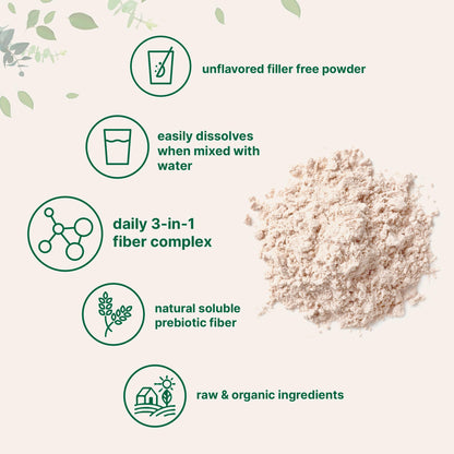 Micro Ingredients Organic Triple Fiber Powder, 2lb | Natural Prebiotic to Support Digestive & Gut Health Micro Ingredients