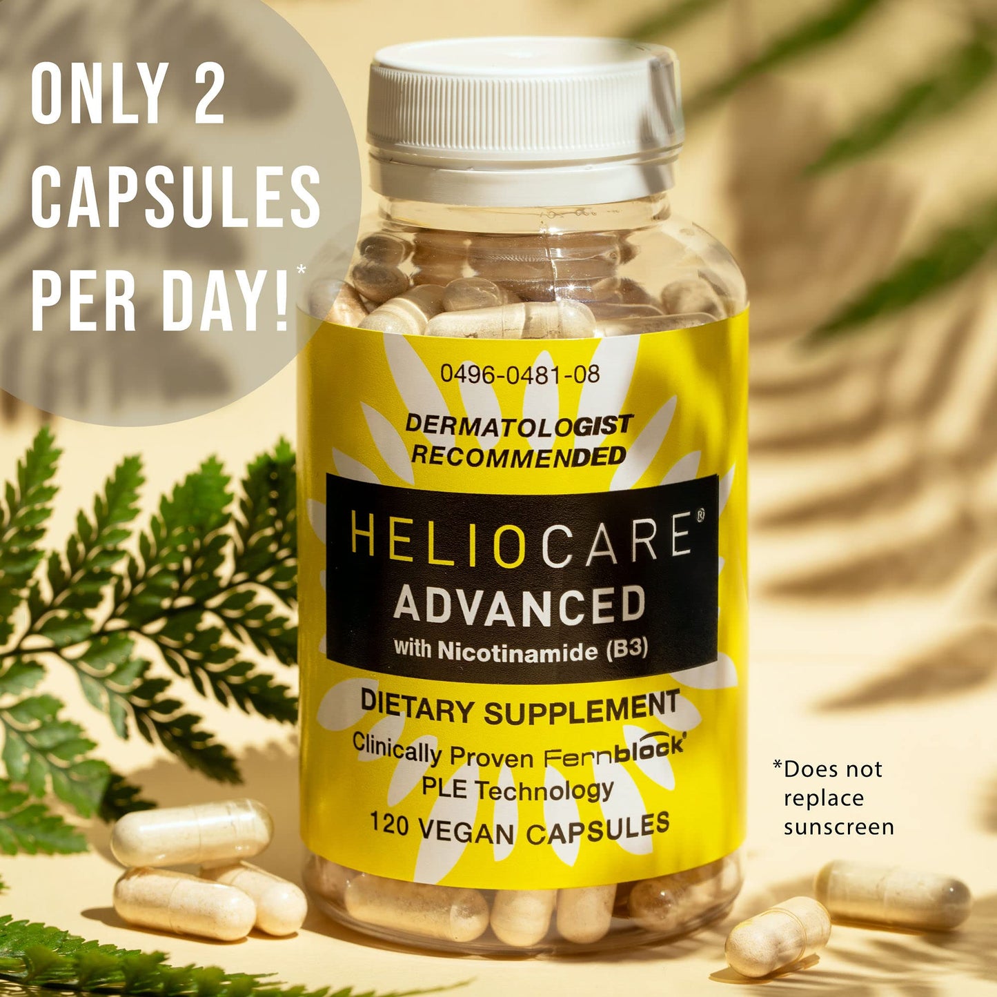 Heliocare Advanced Niacin B3 Supplement: Fernblock PLE Extract 240mg Per Serving - Supports Skin Cell Health W/Antioxidant Heliocare