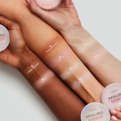 L'Oreal Paris Infallible Blur-fection Longwear Loose Setting Powder, Blurring Face Powder With Up to 24HRs of Wear, Brightening Light Pink, 1 Kit L'Oreal Paris