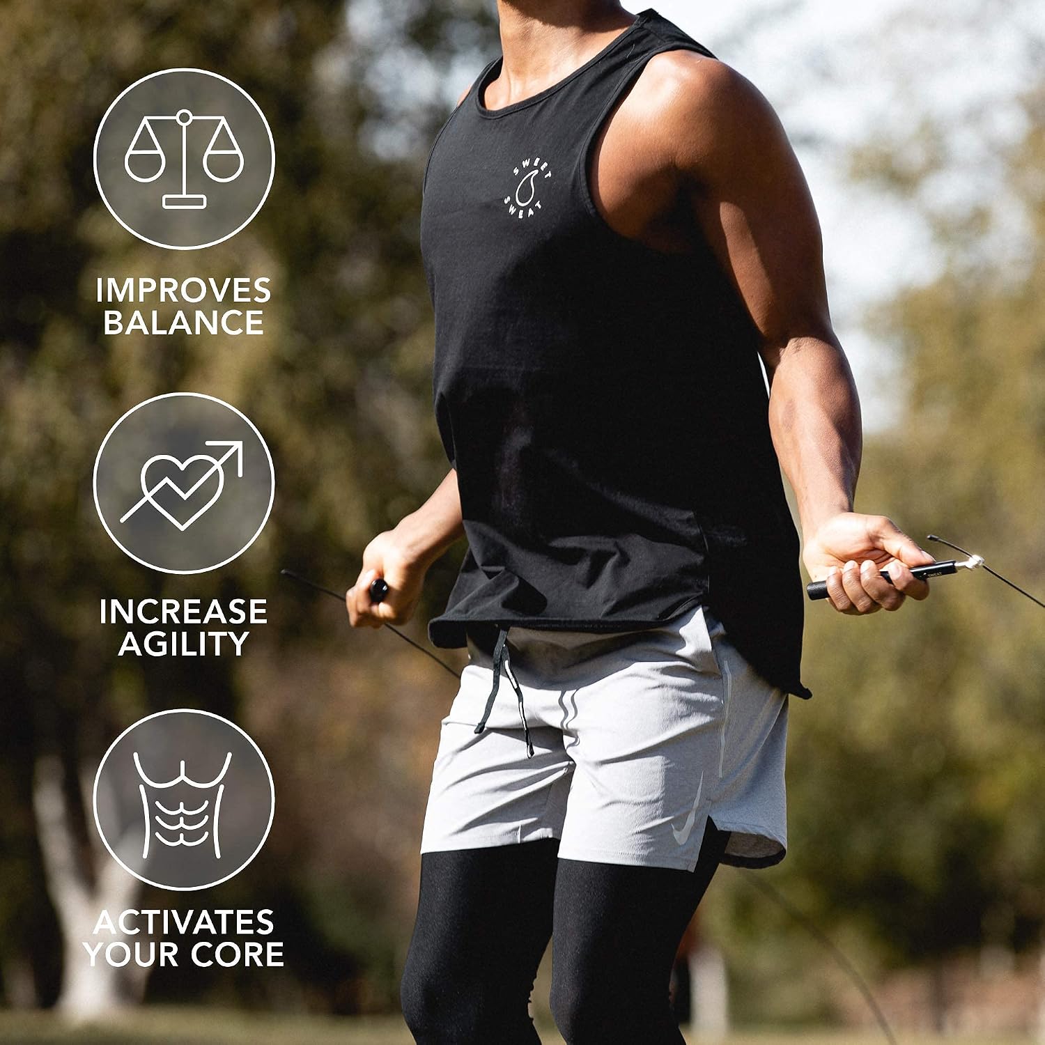 Sweet Sweat Performance Jump Rope ~ 10ft Adjustable Length Rope for Fitness and Speed Training ~ Includes Mesh Cary Bag & Bonus Rope Gsupps Australia
