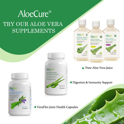 AloeCure Daily Probiotics 10 Billion CFU for Digestive Support 8 Strains, 6 Prebiotics & Enzymes - Digestive Supplement with Bromelain for Women & Men AloeCure