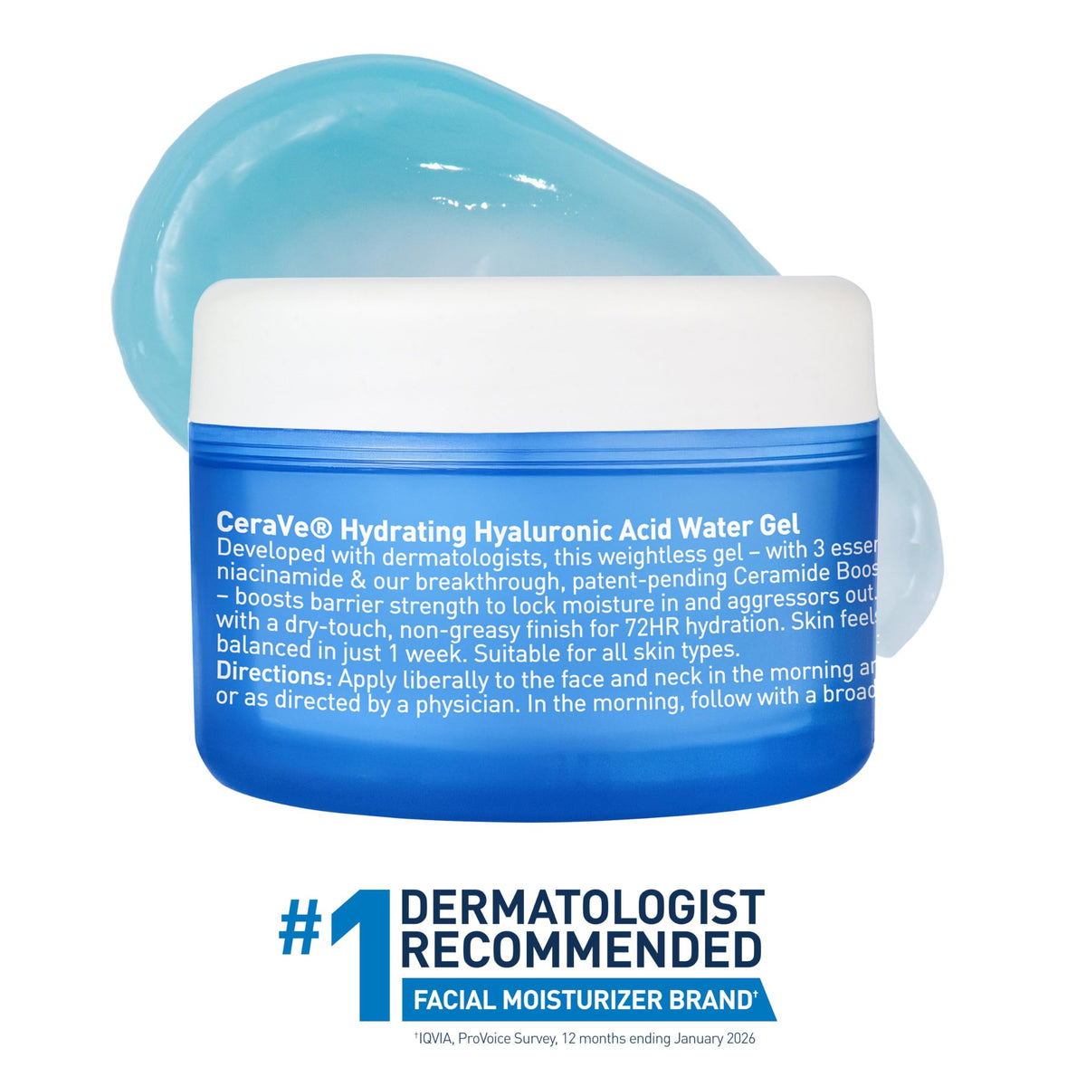CeraVe Hydrating Hyaluronic Acid Water Gel Moisturizer for Face, 1.7oz CeraVe