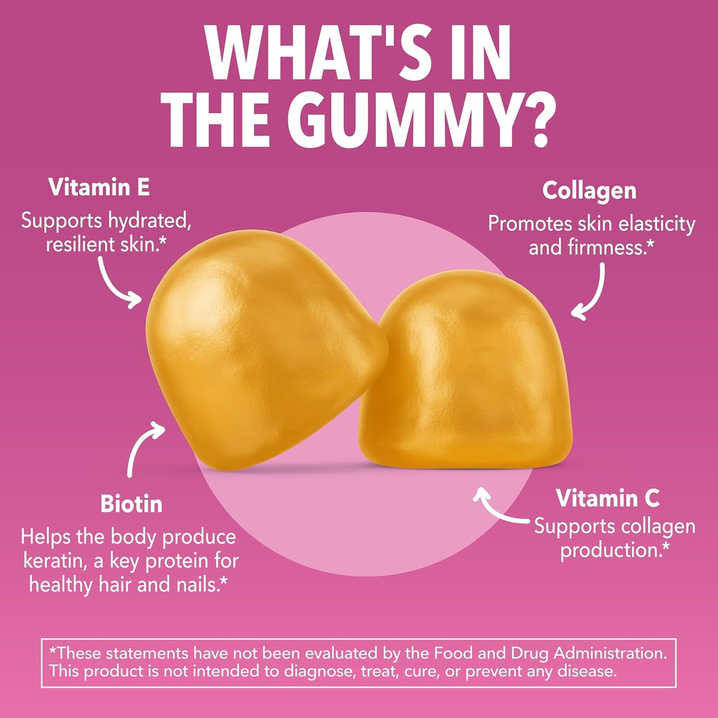 Collagen Gummies With 2500 mcg Biotin, Hair Skin & Nail Support, Lemon | For Women & Men with Biotin, Zinc, Vitamin C & E, Hydrolyzed Collagen, Lemon Flavor, 30 Servings, Hair, Skin & Nail Support Gsupps Australia