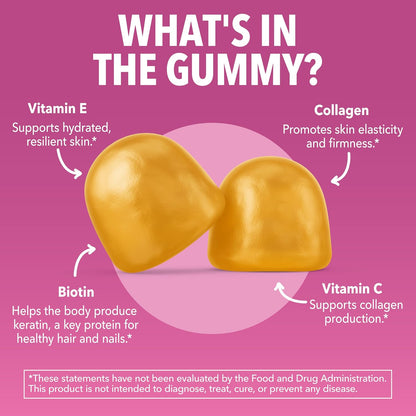 Collagen Gummies With 2500 mcg Biotin, Hair Skin & Nail Support, Lemon | For Women & Men with Biotin, Zinc, Vitamin C & E, Hydrolyzed Collagen, Lemon Flavor, 30 Servings, Hair, Skin & Nail Support Gsupps Australia