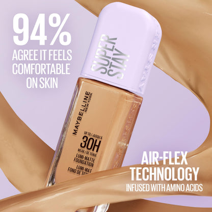 Maybelline Super Stay Lumi-Matte Foundation, Lightweight and Buildable Full Coverage Foundation Makeup For Up To 30HR Wear, 220, 1 Count MAYBELLINE