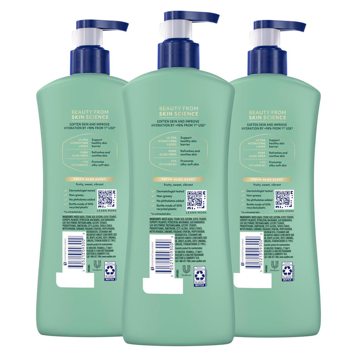 Vaseline Soothing Hydration Body Lotion with Aloe Vera Extract 20.3oz 3ct Vaseline