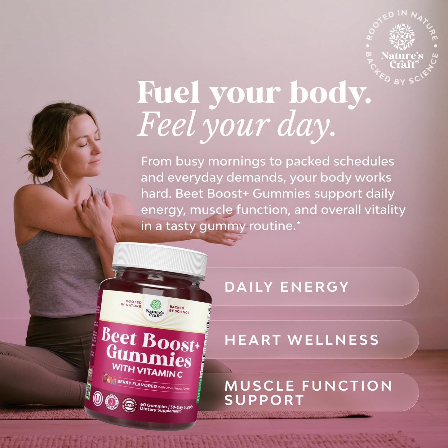 Flow Boosting Beet Root Gummies - Invigorating Beet Gummies for Adults Nitric Oxide Energy & Heart Health Support with Grapeseed Pomegranate & Vitamin B12 - Vegan Non-GMO & Gluten Free - 60 Count Gsupps Australia