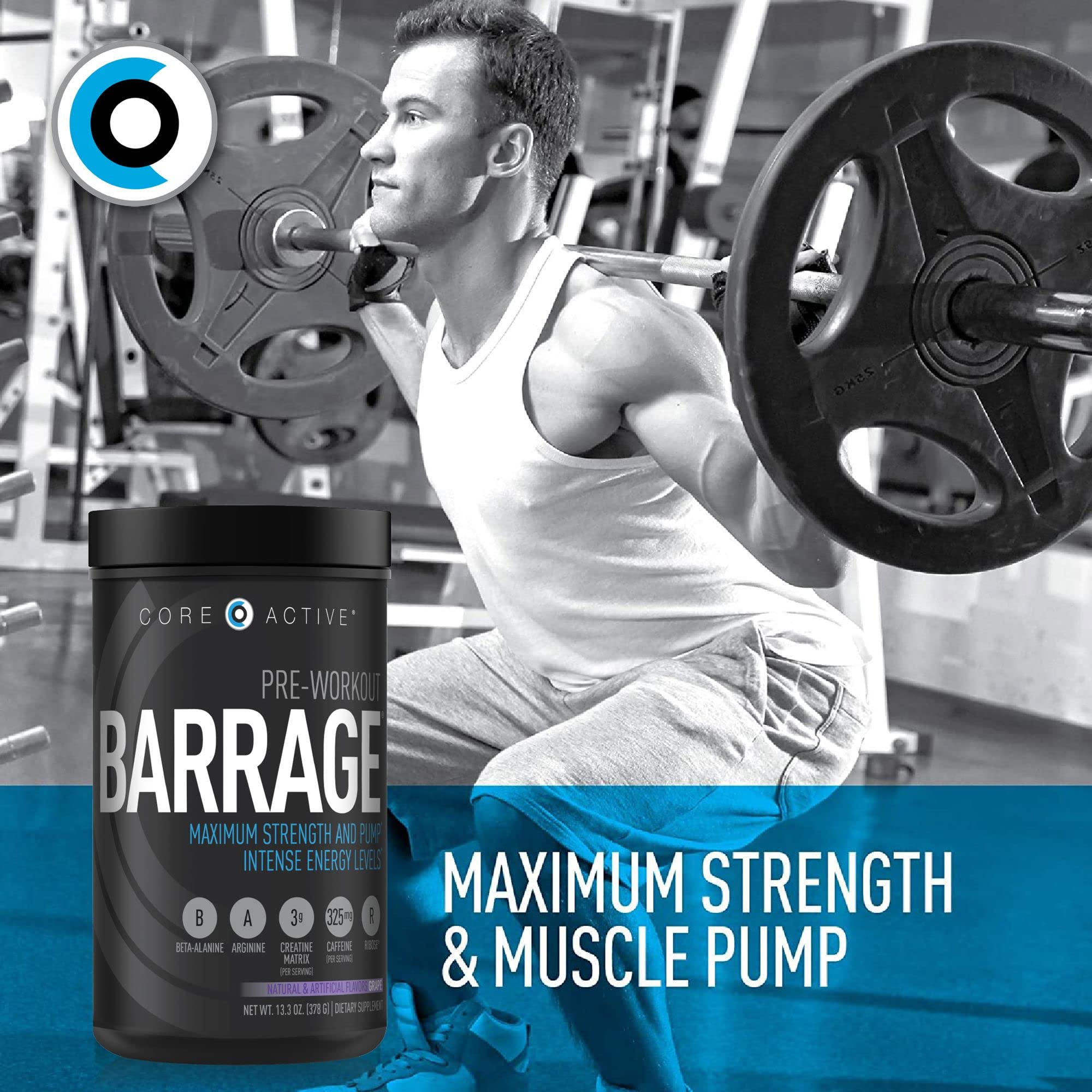 (CORE)ACTIVE Barrage Pre Workout Powder - Preworkout for Women & Men, Creatine (CORE)ACTIVE buy australia supplements