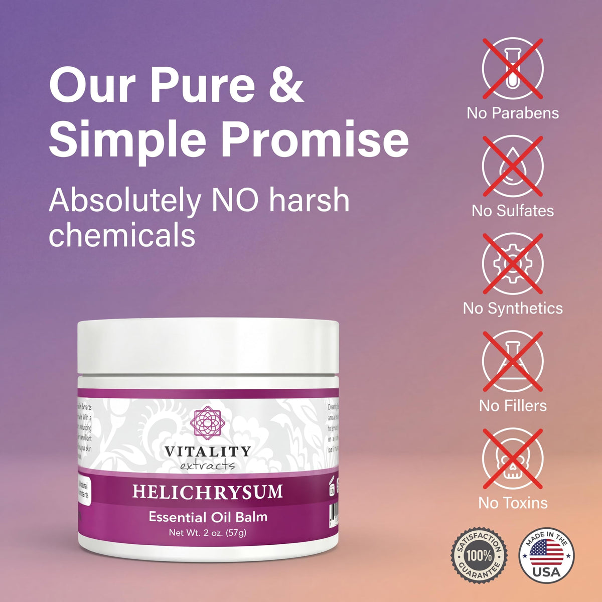Vitality Extracts Helichrysum Balm - 2oz, Helichrysum Gymnocephalum, Beeswax, Almond Oil, Ultra-Moisturizing, Skin Healing, Full Body Hydration Vitality