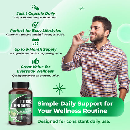 Premium Citrus Bergamot Organic Bergamot Supplement with Niacin Black Chokeberry Olive Leaf Black Pepper SOTALIX SUPPLEMENT