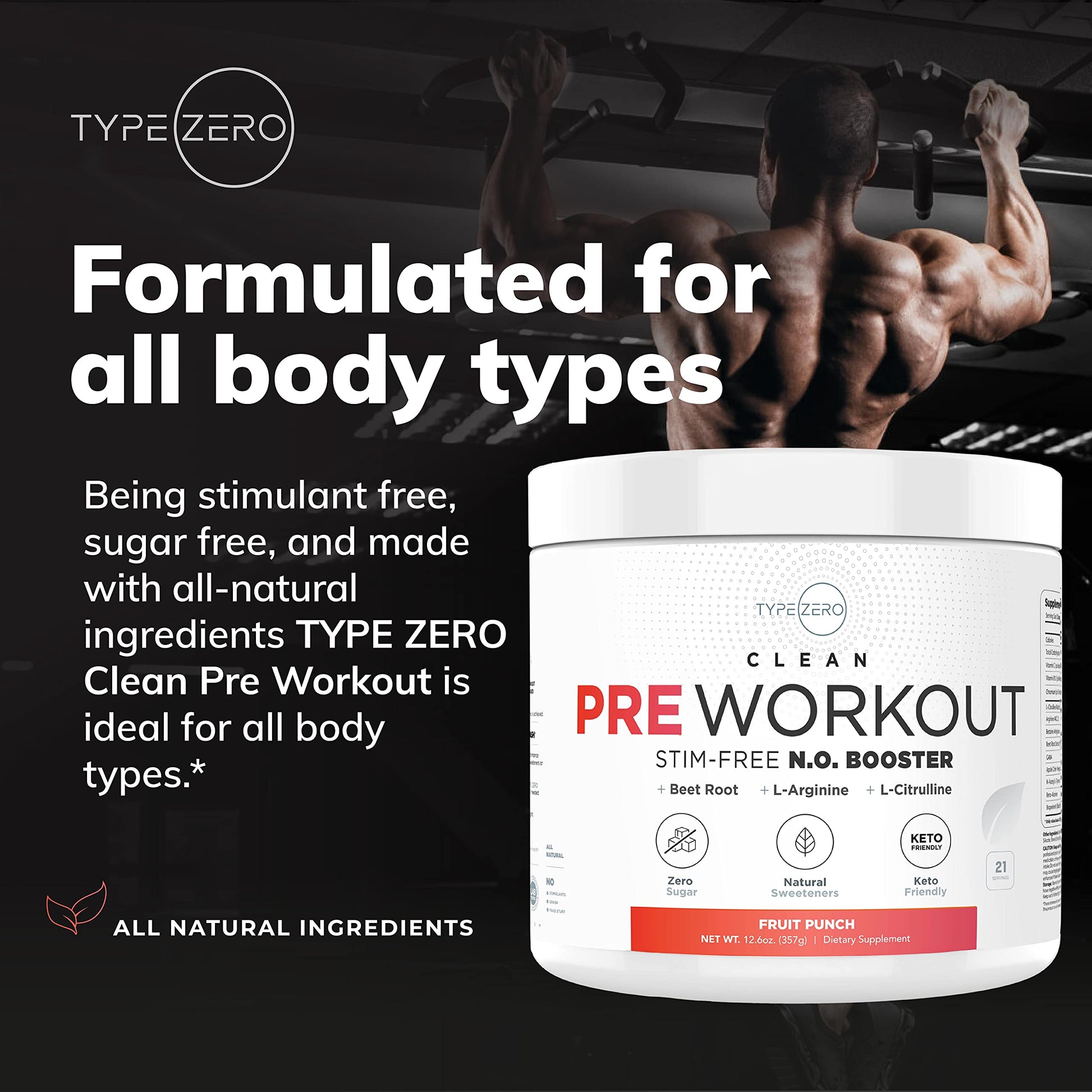 Ultra Clean Stim Free Pump Pre Workout + Nitric Oxide Booster (Fruit Punch) Beetroot, 7G Arginine Citrulline Malate, Betaine, Beta A, ACV+ - Sugar/Caffeine Free Natural Non Stim Preworkout Men & Women Type Zero buy australia supplements