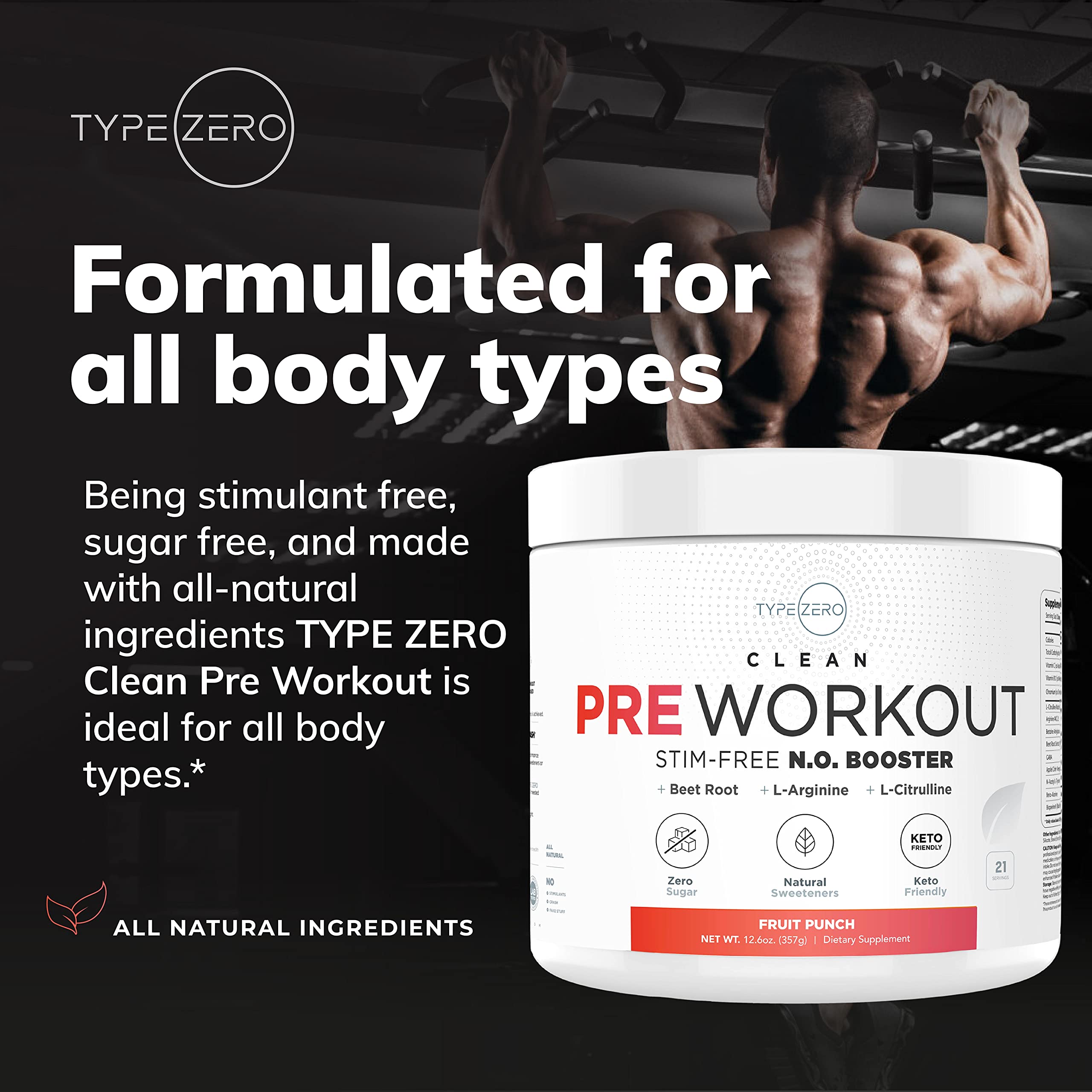 Ultra Clean Stim Free Pump Pre Workout + Nitric Oxide Booster (Fruit Punch) Beetroot, 7G Arginine Citrulline Malate, Betaine, Beta A, ACV+ - Sugar/Caffeine Free Natural Non Stim Preworkout Men & Women Type Zero buy australia supplements