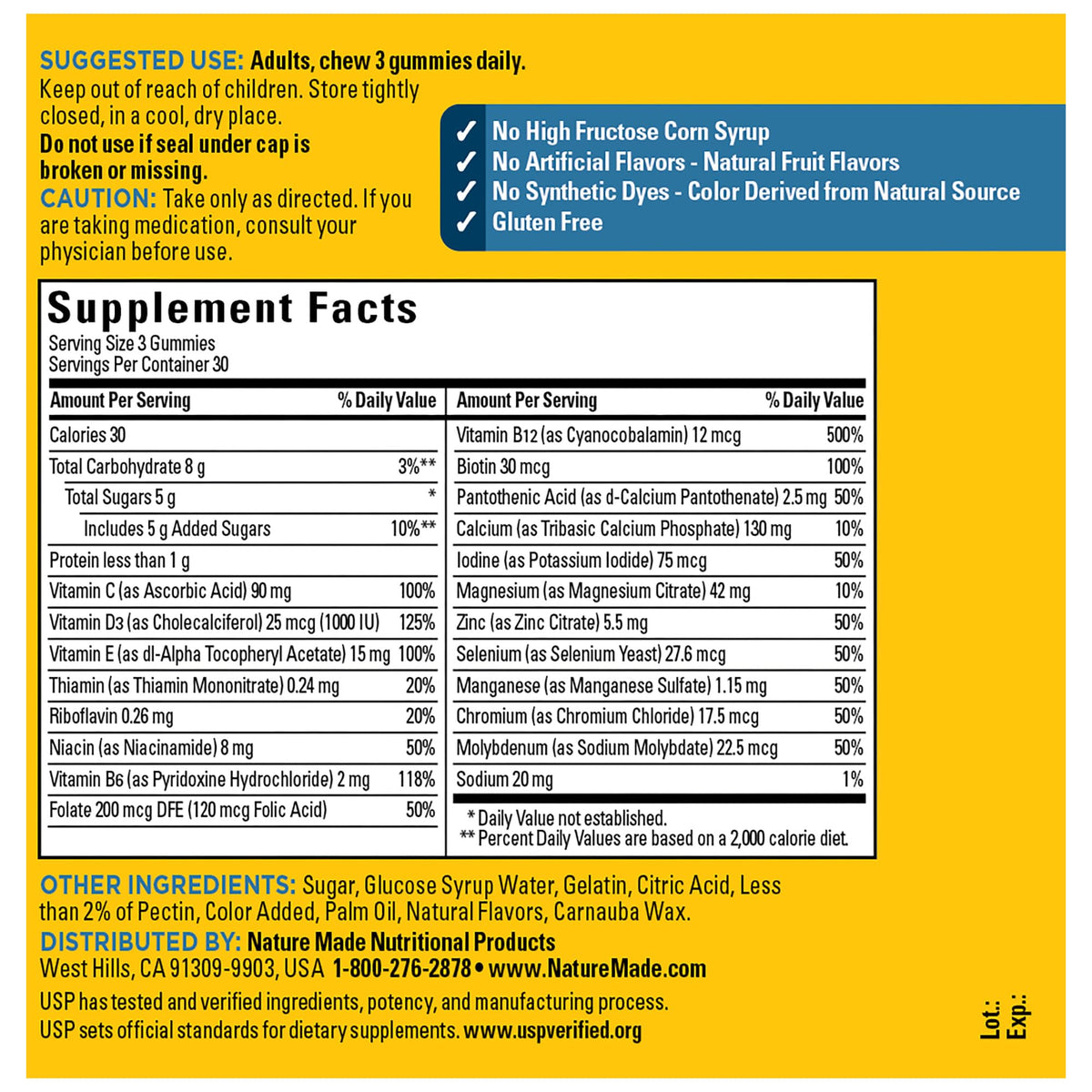Nature Made Advanced Multivitamin Gummies for Him with Magnesium Citrate, Calcium & All 8 B Vitamins, Multivitamin for Men, Nature Made